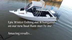 Epic Winter fishing off Whanganui on our new boat Ham-mer Ty-me.