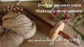 My wild knitting | Natural dyeing and making a drop spindle