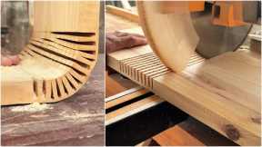 Extremely Ingenious Skills Curved Woodworking Crafts Worker || Design TV Stand Wood Furniture