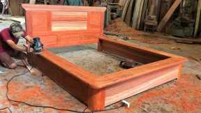 Design Perfect Prince's Bed With Monolithic Red Hardwood || Extremely Wonderful WoodWorking Machines