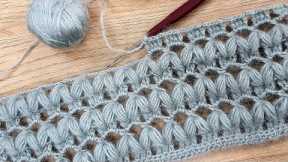 Super crochet easy fluffy knitting pattern & Tığ işi örgü