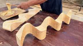 Woodworking Crafts Hands Always Creative Wonderful // Beautiful Curved Wooden Tea Table Design