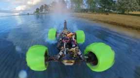 DRIVING A Hydroplaning RC CAR On WATER!