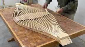 Amazing Woodworking Art Incredible - Build A Coffee Table With Soft Curved Strips Of Wood