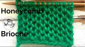 Honeycomb Brioche knitting stitch pattern (ideal for Winter garments) - So Woolly