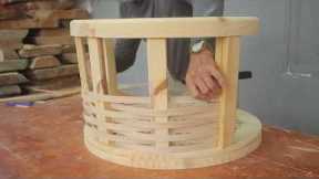 Extremely Creative Woodworking Ideas With Wooden Strips // A Chair With An Extremely Unique Design