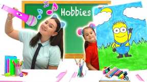 Ruby and Bonnie school homework activity about hobbies
