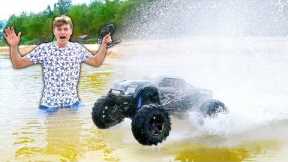 GIANT RC TRUCK DRIVES ON WATER!!