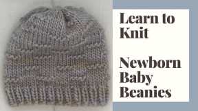 Learn to Knit Basic Baby Beanies - Step by Step Tutorial