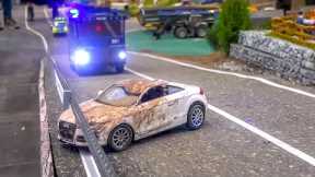 Crashed cars get rescued, RC Volvo, Scania, DAF, MAN collection