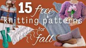 15 *FREE* PATTERNS FOR FALL // ideas for late summer and autumn knitting