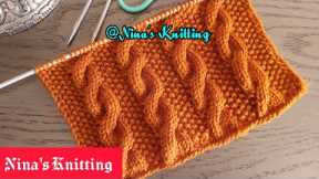 Super Easy 🎉 Cable Knitting Pattern With English Subtitles