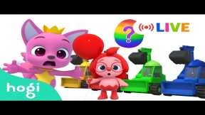 [🔴 LIVE] BEST Learn Colors!｜Surprise Eggs, Excavators and More｜Nursery Rhymes｜Hogi & Pinkfong