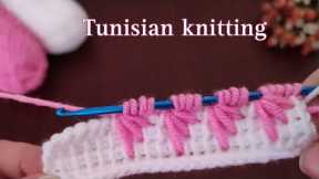 Tunisian knitting patterns |tutorial video for beginners