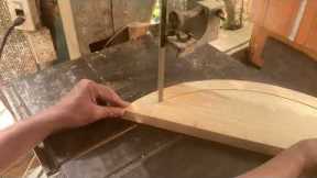 Skilled Woodworking Skills Of A Craftsman // C -Shaped Wooden Table, Coffee table, Laptop