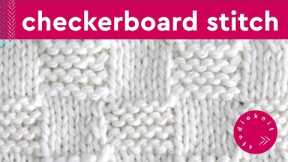 Garter Checkerboard Stitch Knitting Pattern for Beginners