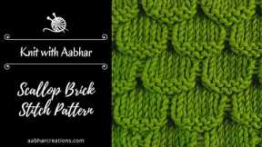 Scallop Brick Knitting Stitch - Easy Beginner Friendly Knitting Pattern