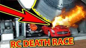 RC Cars VS Chop SAW - FIRE - Angle GRINDERS - DRIFTING Last Car Moving WINS