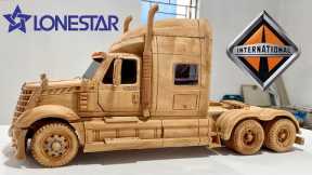 Detailed Process of Making a Wooden International LoneStar Truck - Woodworking Art