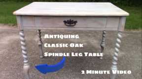 Antiquing A Classic Oak Spindle Leg Table #crafts