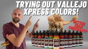 Trying out Vallejo Xpress Colors! Are they better than Contrast? Paint Review