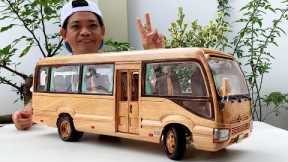 Wood Carving - TOYOTA COASTER MINI BUS - Woodworking Art