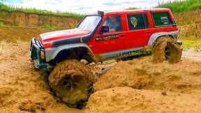 RC CARS Stuck in MUD – Rescue WINCH | Nissan Patrol Gmade 4x4 and RC TRUCK ZIL 131 Axial 6x6