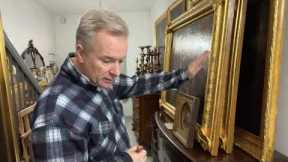 The ochre sides of antique gilt picture frames