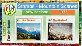 1973 Mountain Scenes - New Zealand Stamps #collection #stamps #philately  (Snack sized video)