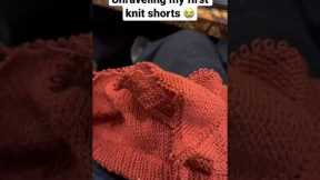 Unraveling My First Knit Shorts?! My Knitting Skills Need A Makeover! 😂🧶 #KnittingFail #Shorts