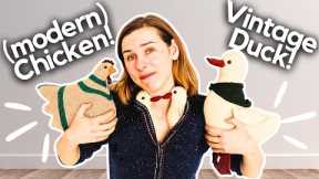 i’m not ok. so I knit an emotional support chicken (and vintage duck!)