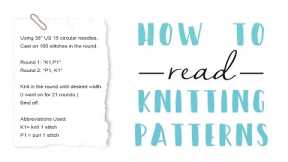 How To Read a Knitting Pattern