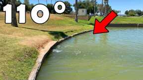 Fishing A GOLF COURSE Spillway In 110° WEATHER
