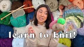 knitting basics for beginners | learn how to knit in one day 🧶