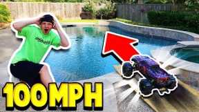 100MPH RC CAR vs MY POOL!