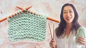 HOW TO KNIT for Total Beginners: STEP-BY-STEP Tutorial (SLOW REPEATS & common MISTAKES)