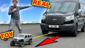 RC car pulls GIANT VAN