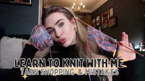 KNITTING VLOG | Learning how to knit, mistakes, next projects!