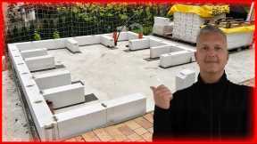 Building an outdoor kitchen: Building YTONG walls and setting plinths - Part 2