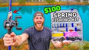 Building the BEST Spring Fishing Kit w/ $100 Budget! (INSANE Results)