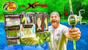 Bass Pro Shops Gear ONLY Fishing Challenge!! (INSANE Hidden Pond)