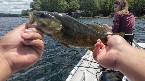 4th of July Smallmouth Bass Fishing in Maine (Surprise catch!)