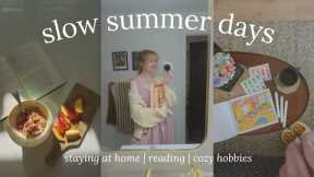 slow summer days vlog | staying at home, reading & cozy hobbies 📖☕️