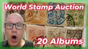 World Stamp Auction Adventure! 20 Stamp Albums!