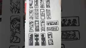 The entire KPDH stamp collection! #kpopdemonhunters #kpdh #pinkeraserart #eraserstamp #huntrix
