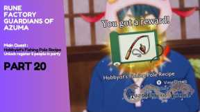 RUNE FACTORY GUARDIANS OF AZUMA HOW TO GET HOBBYIST'S FISHING POLE RECIPE GAMEPLAY PART 20