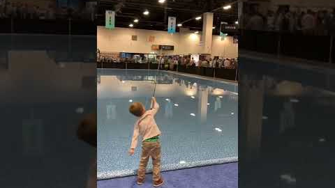 Tell me this kids is a boss at fly fishing