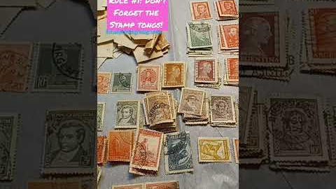 #shorts No Touchy! Rule #1, Don't Forget The Stamp Tongs. Stamp Collecting Tweezer Self Check.