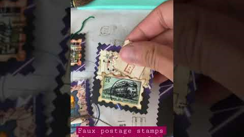 Youtube Short: Quick showcase of this Faux postage stamps for a swap!! Longer video coming!! 😁😁😁😁