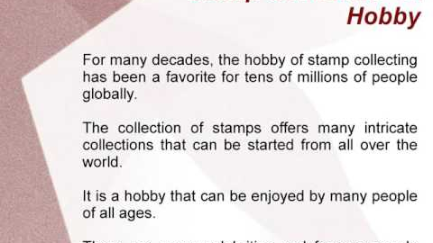 Selmer Hanson - Stamp Collecting is a Hobby
